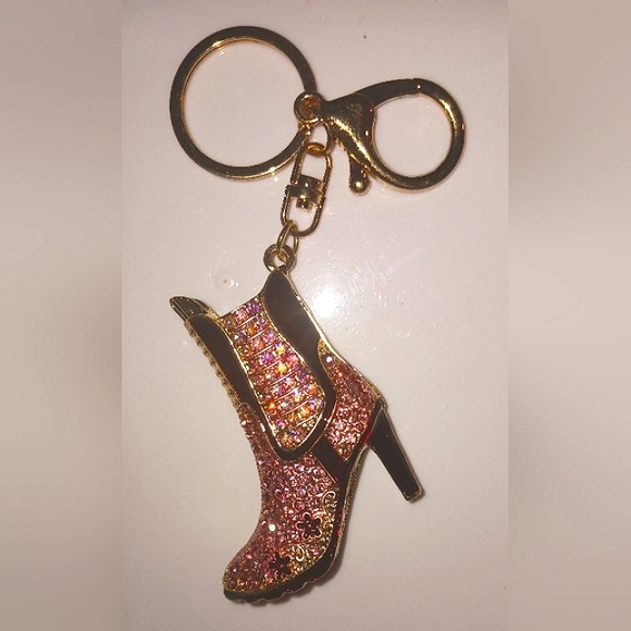 Pink Cowboy Boot Keychain - Picture 2 of 7